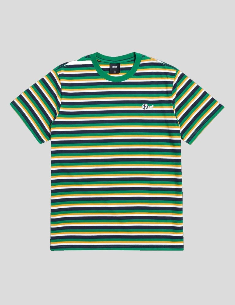 HUF camicia webster stripe maglia top oro